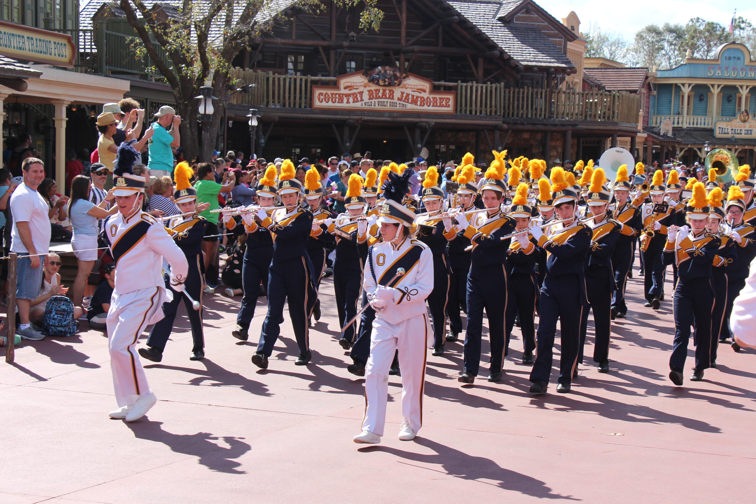 Marching band performing at Disney