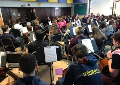 Students practicing in band room 2