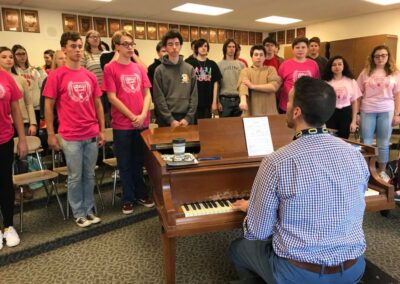 Students practicing in choir room 3