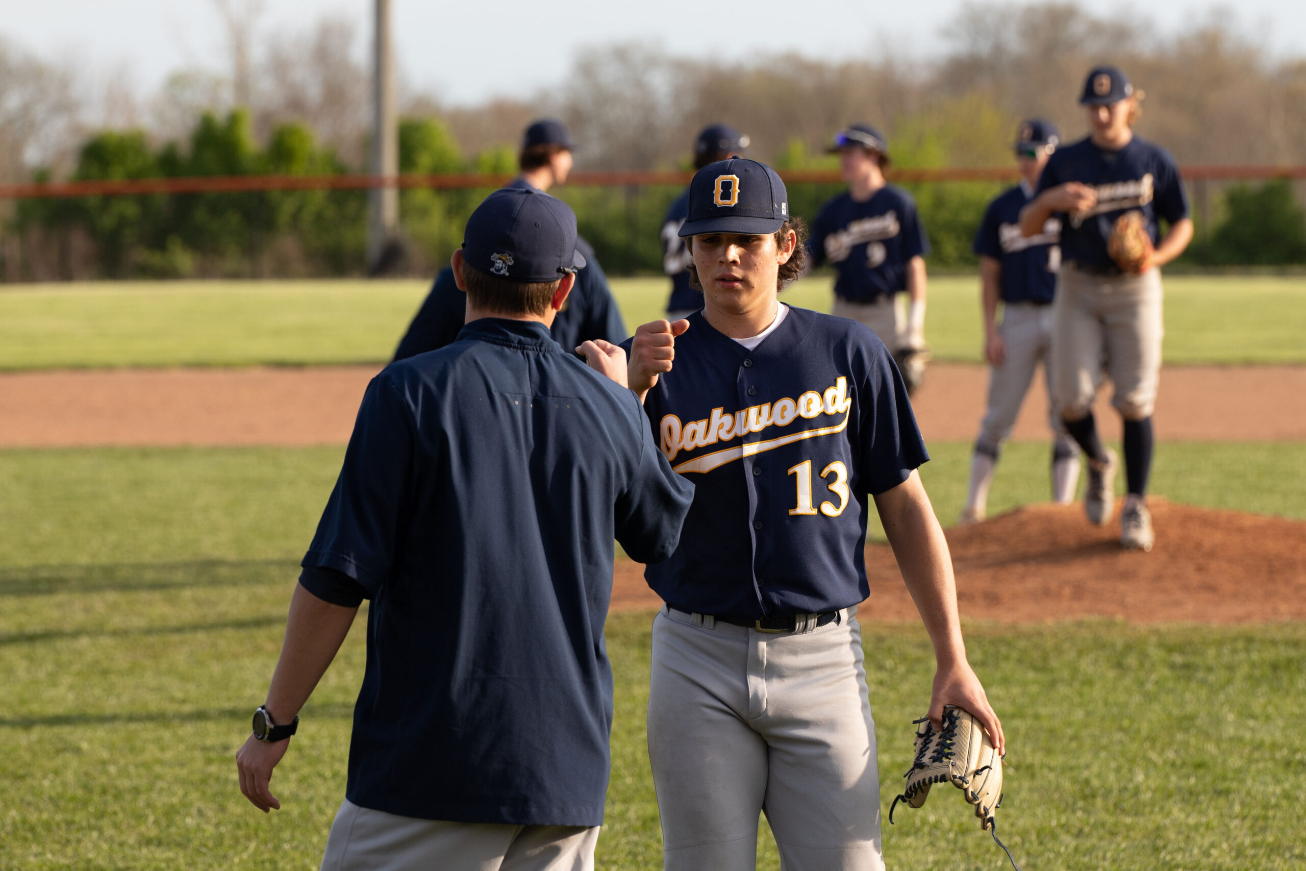 Baseball players on field